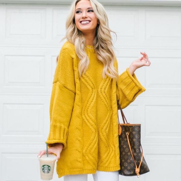 Goodnight Macaroon Sweaters - Goodnight Macaroon Larisa Knitted Mustard Sweater